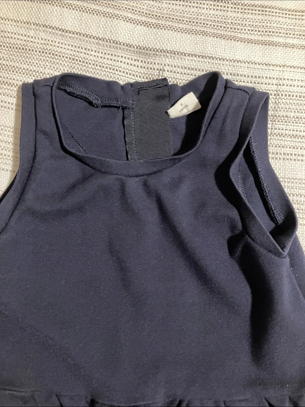 Girls Navy Sleeveless Pocket Dress with Gold Zippers